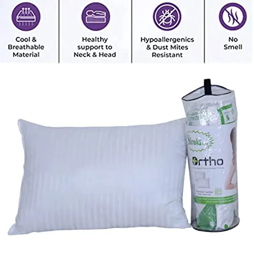 Siroki Bond orthopaedic Microfiber Sleeping pillow with Roll Vacuum Packing Pack of 2