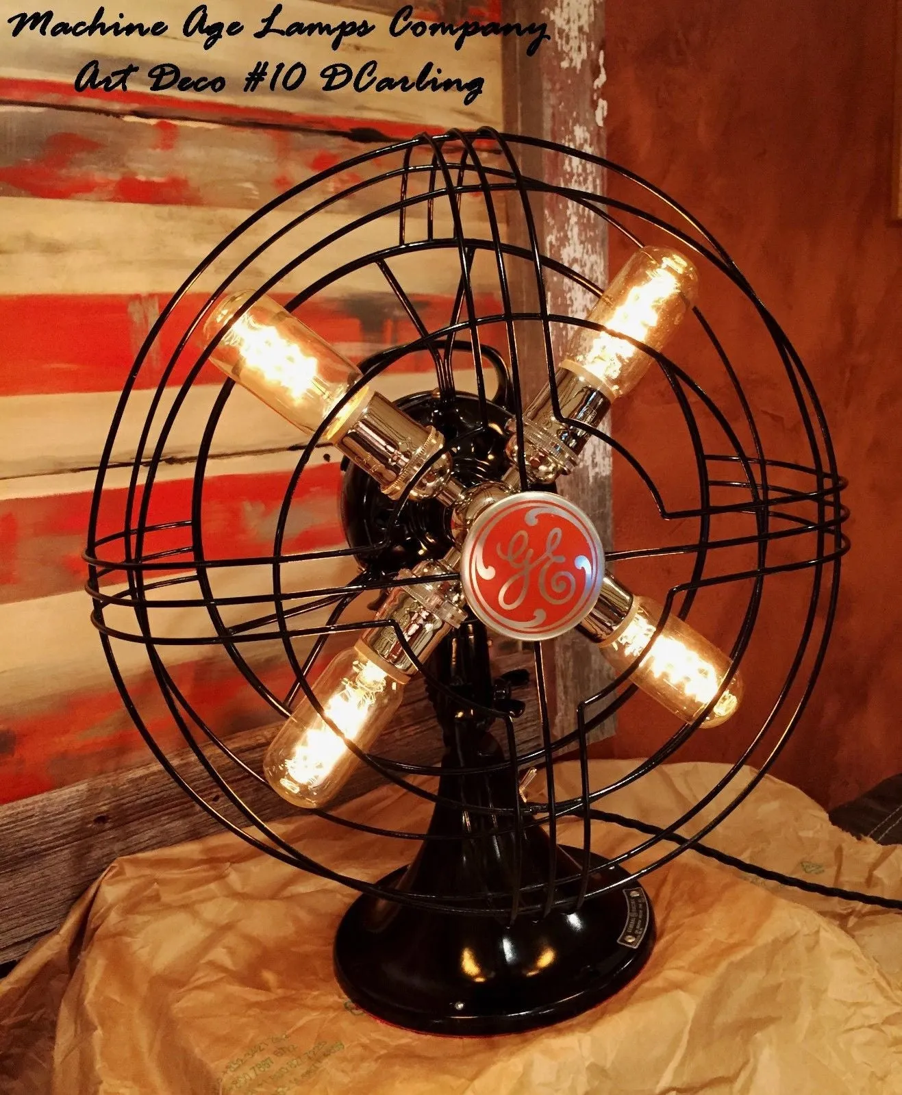 Steampunk Art Deco Antique General Electric Fan Lamp #DC1 - SOLD