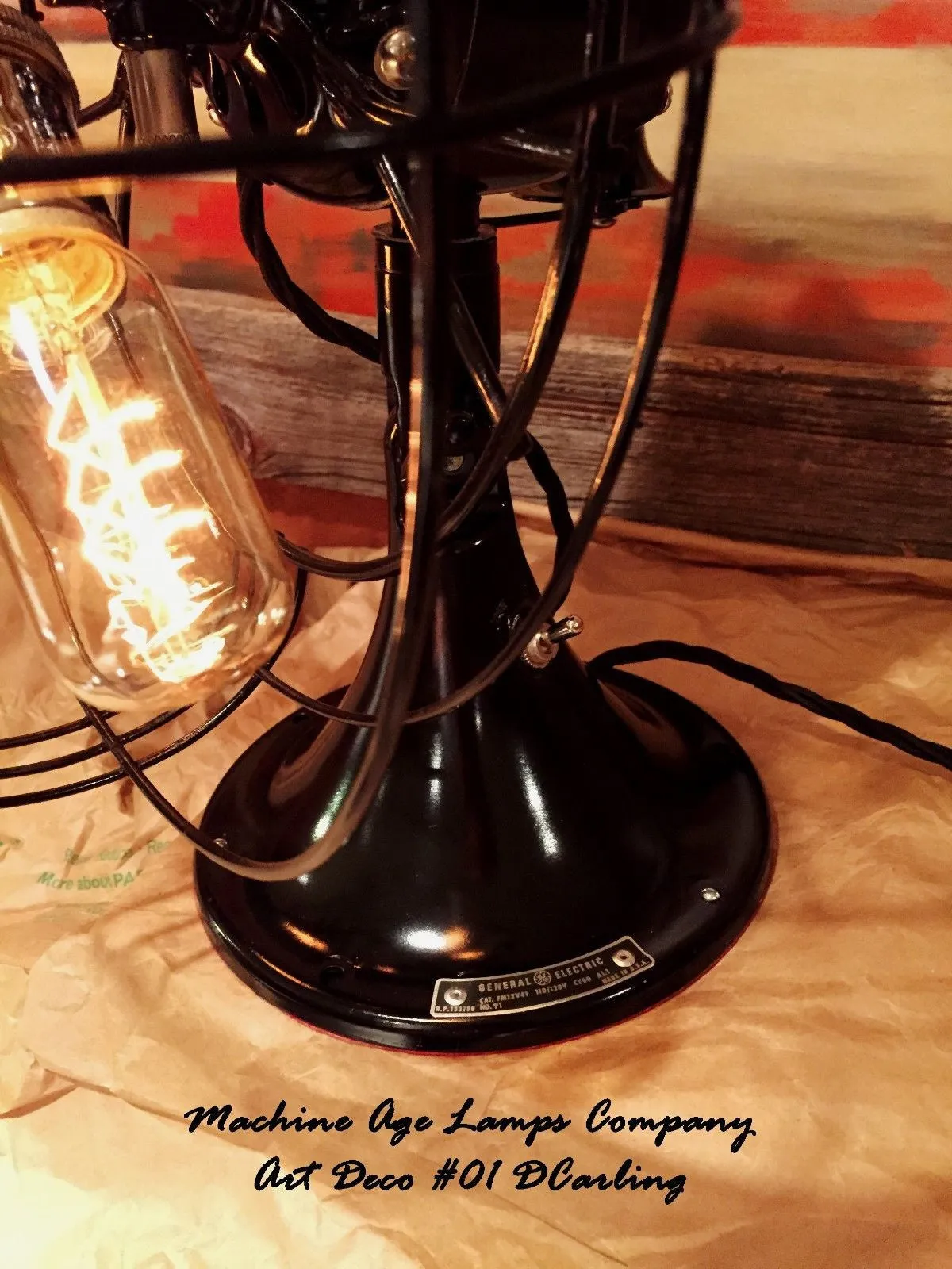 Steampunk Art Deco Antique General Electric Fan Lamp #DC1 - SOLD