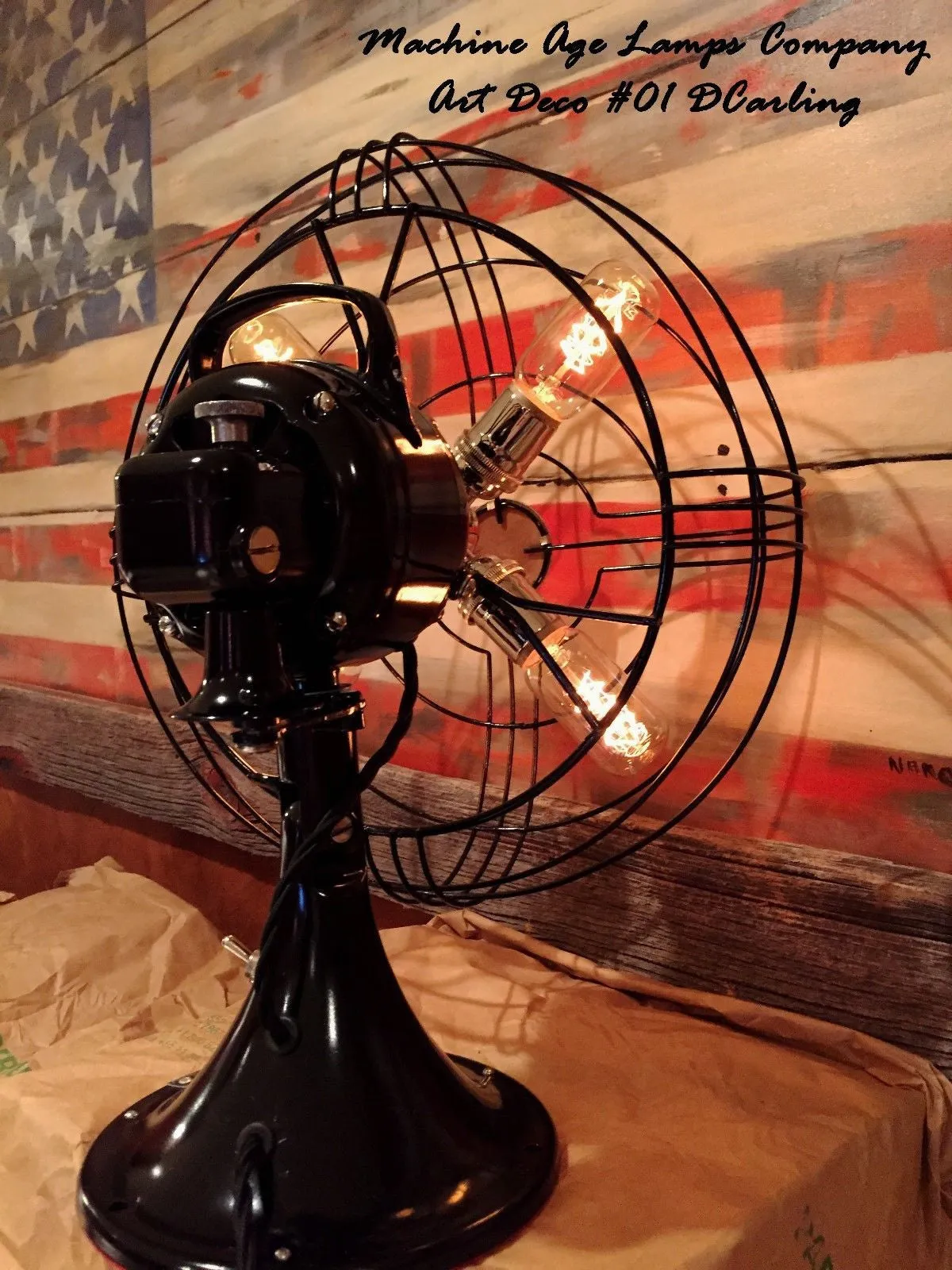 Steampunk Art Deco Antique General Electric Fan Lamp #DC1 - SOLD