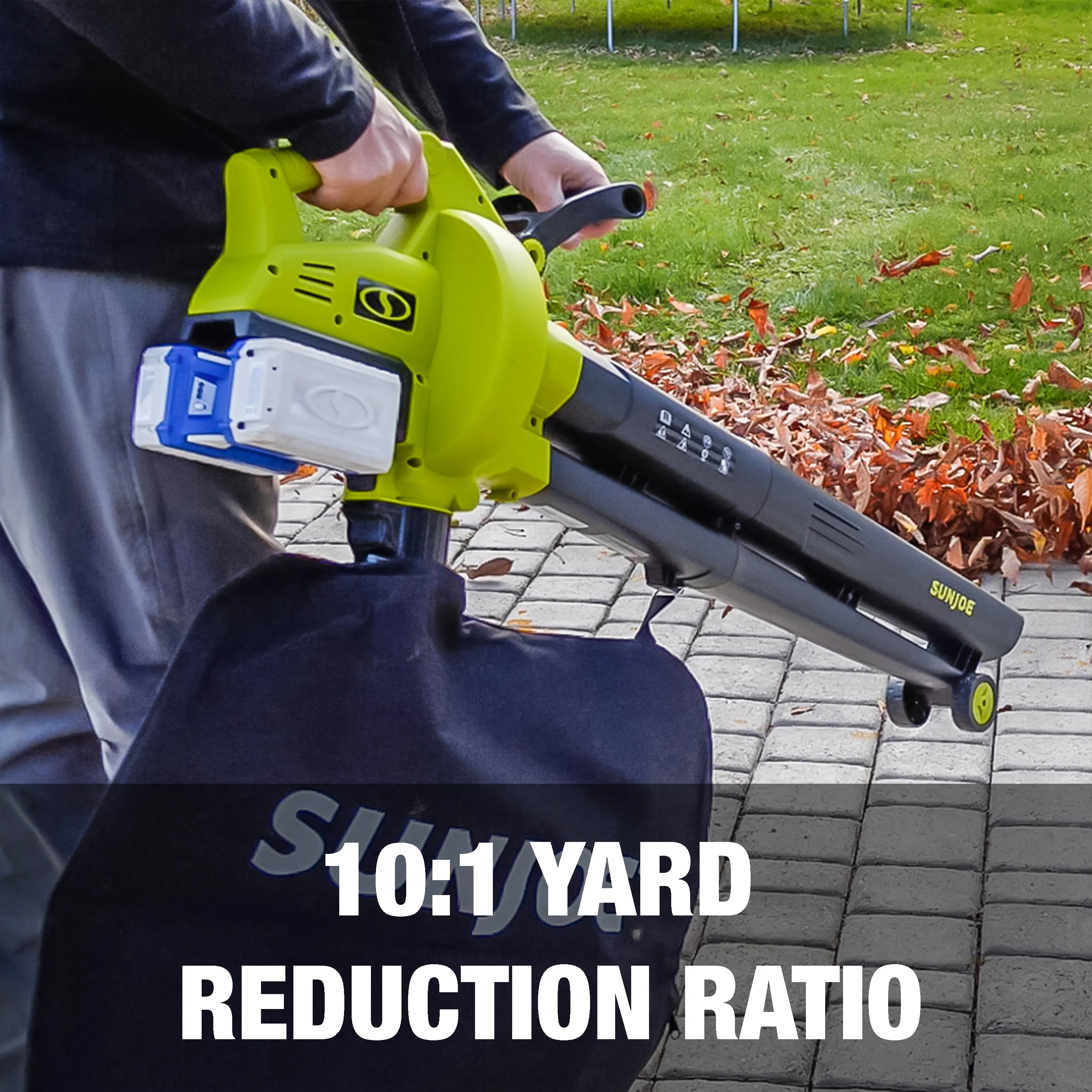 Sun Joe 24V-X2-BVM143-CT 48-Volt iON  Cordless Leaf Blower Vacuum Mulcher | 155-MPH | 388-CFM | Tool Only