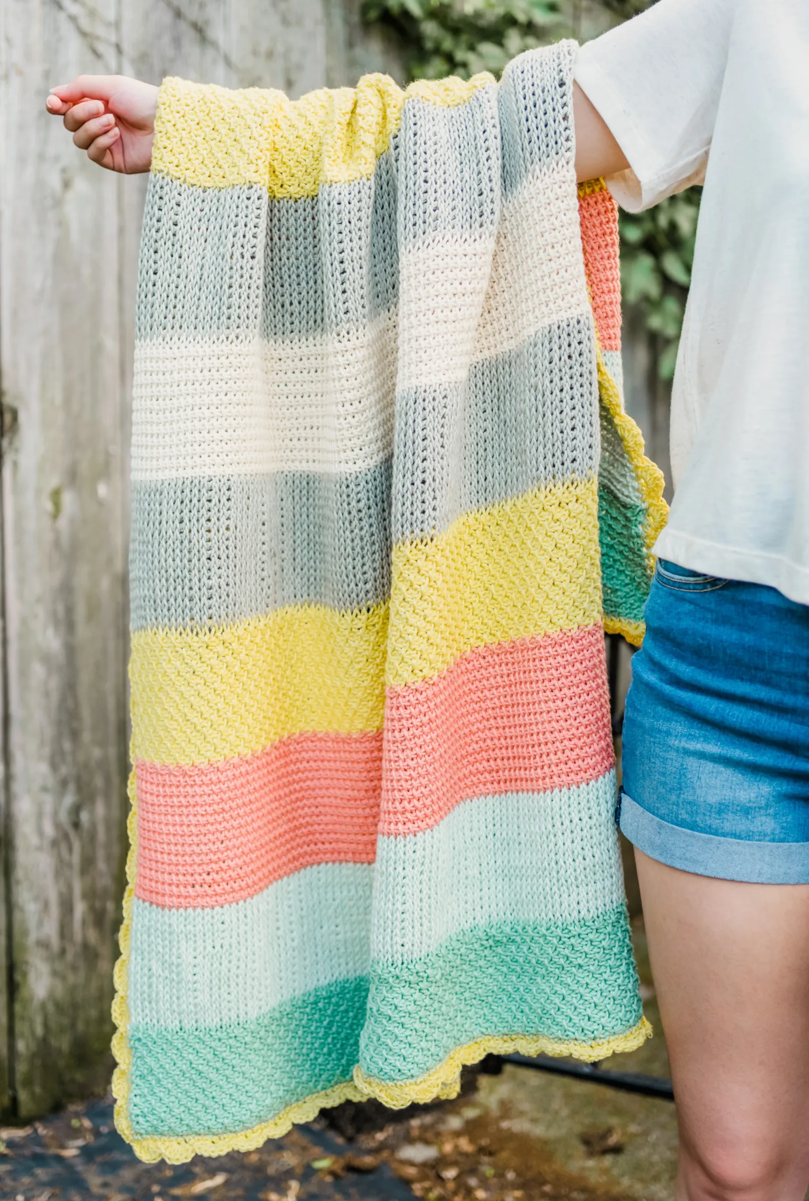 Sweet Stripes Baby Blanket // Tunisian Crochet PDF Pattern