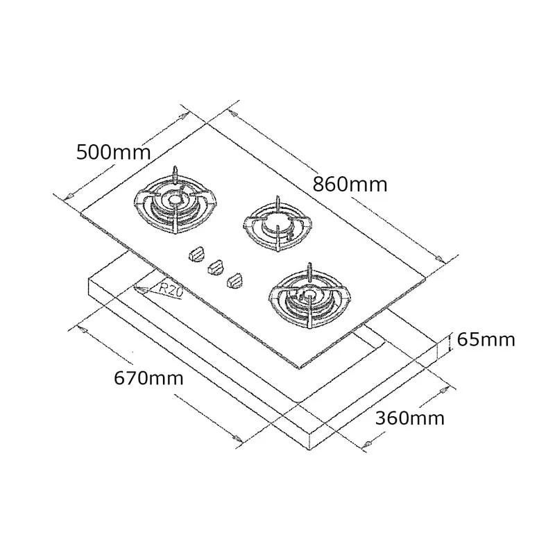 Tecno-SR883SV 86cm Stainless Steel Hob With Inferno Burner