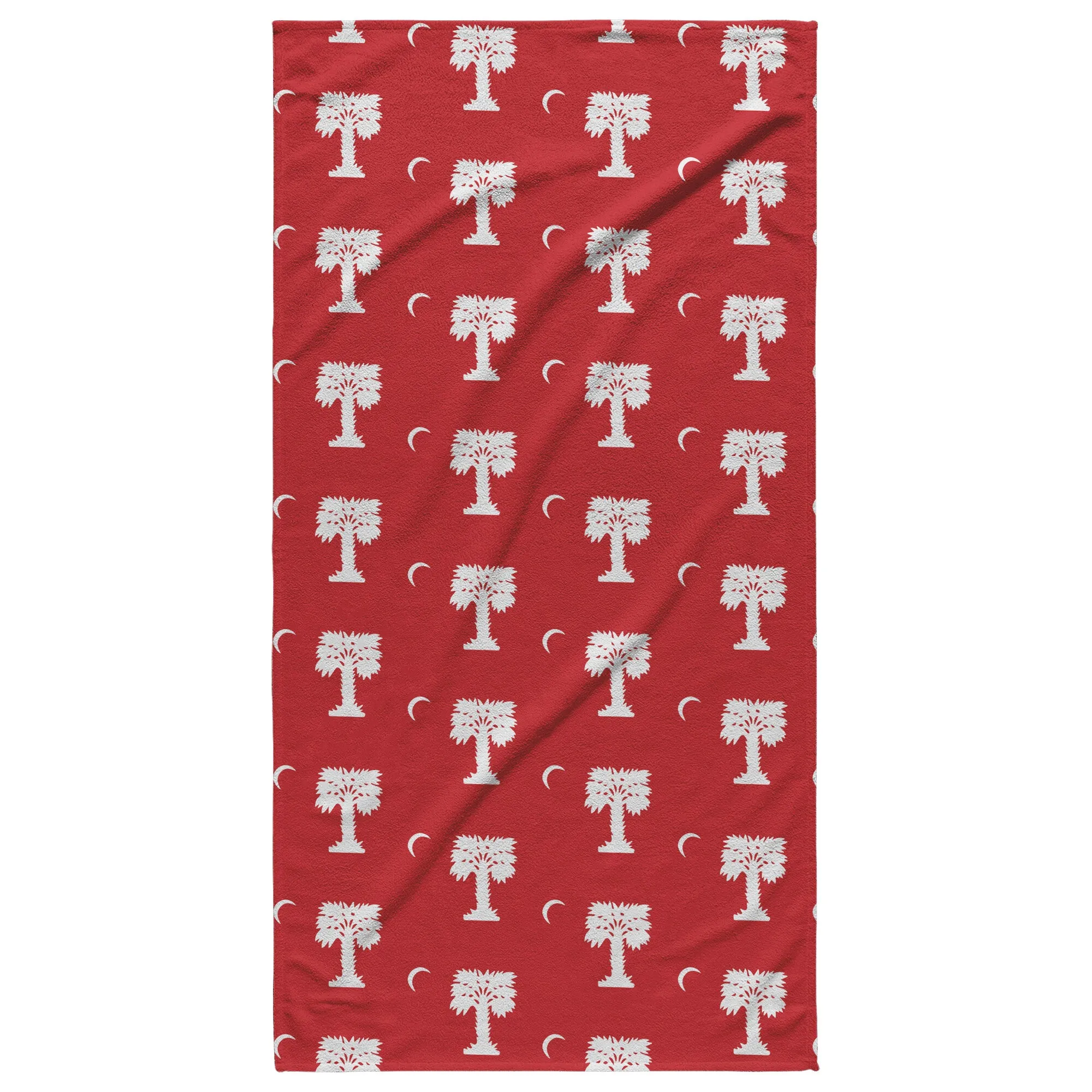 The Citadel, Big Red logo, patterned Beach Towel