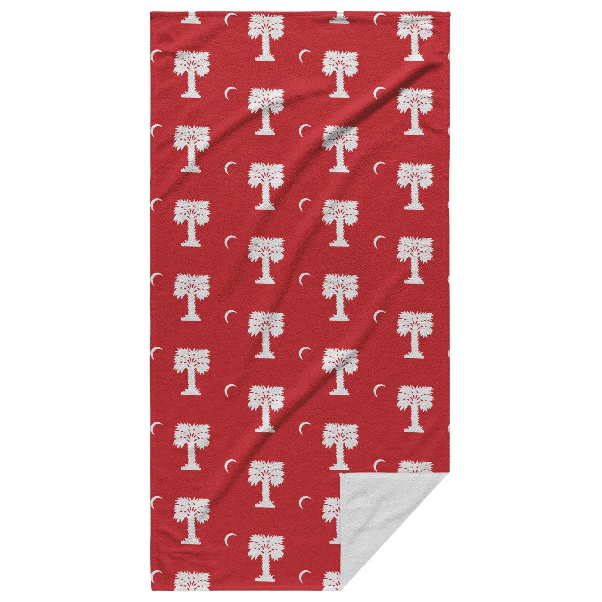 The Citadel, Big Red logo, patterned Beach Towel