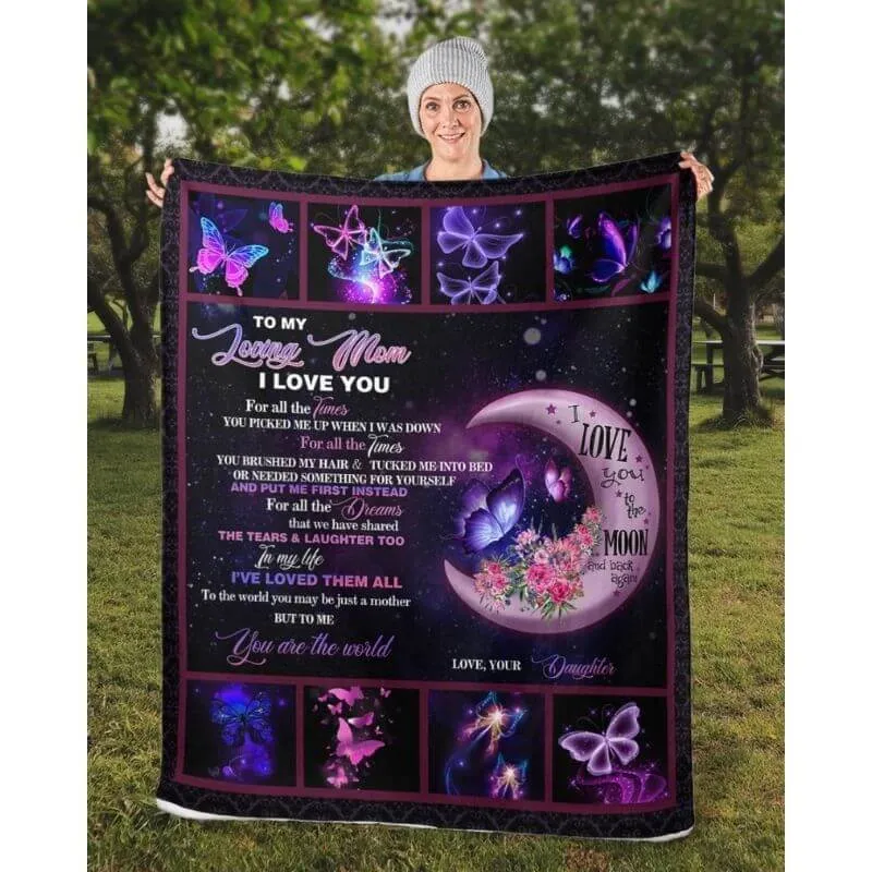 To My Mom - From Daughter - Butterfly A316 - Premium Blanket