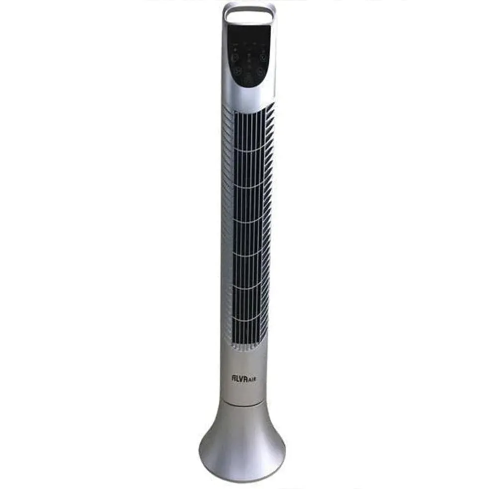 Tony Silver Plastic Tower Fan with Remote