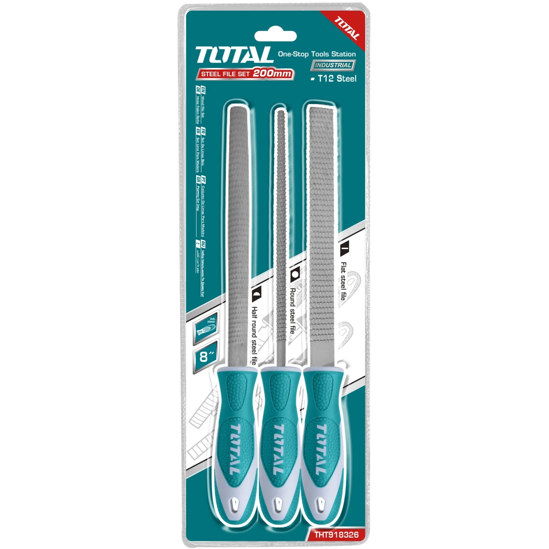 TOTAL | Wood File Set 3Pc 200mm/8"