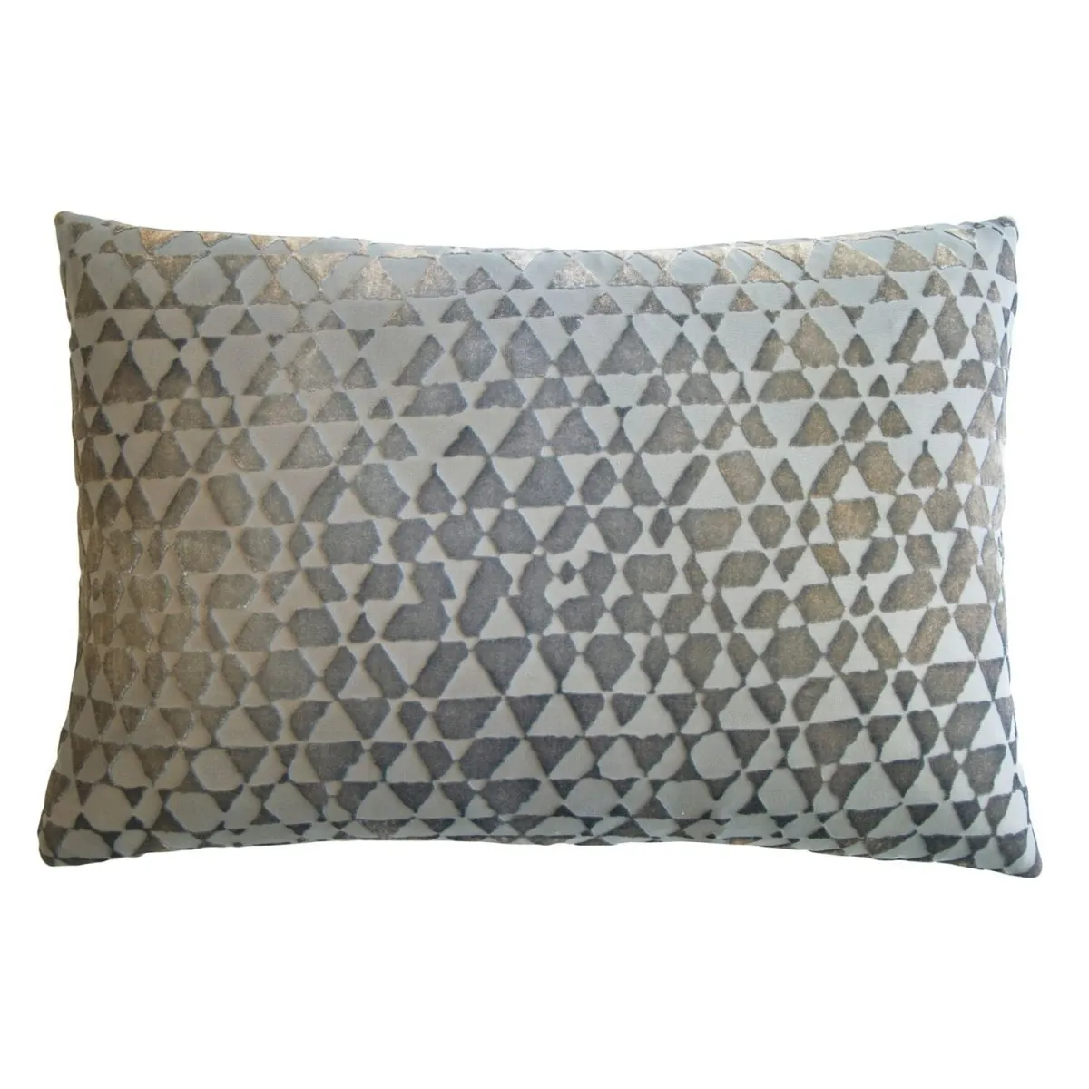 Triangles Velvet Nickel Pillows by Kevin O’Brien Studio