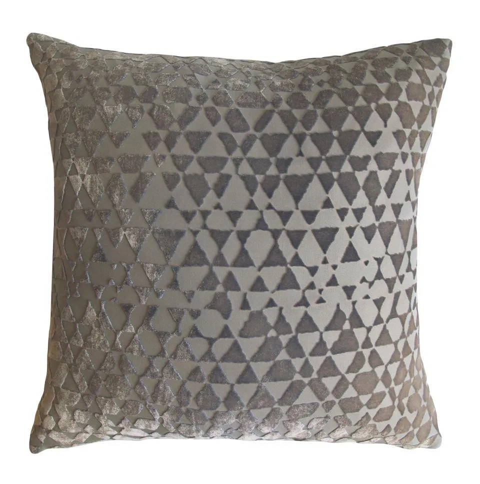 Triangles Velvet Nickel Pillows by Kevin O’Brien Studio