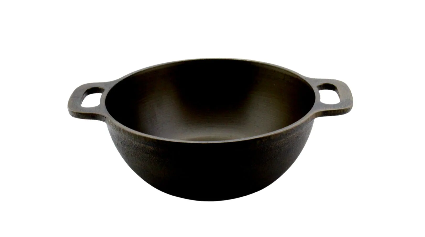 Trilonium Pre-Seasoned Cast Iron Kadai With Lid Machined Smooth, 10 Inches, 2.54 Kgs