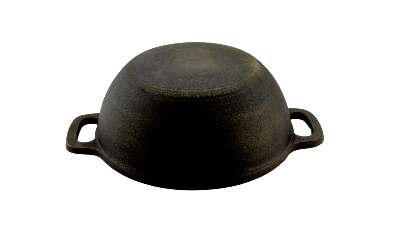 Trilonium Pre-Seasoned Cast Iron Kadai With Lid Machined Smooth, 10 Inches, 2.54 Kgs