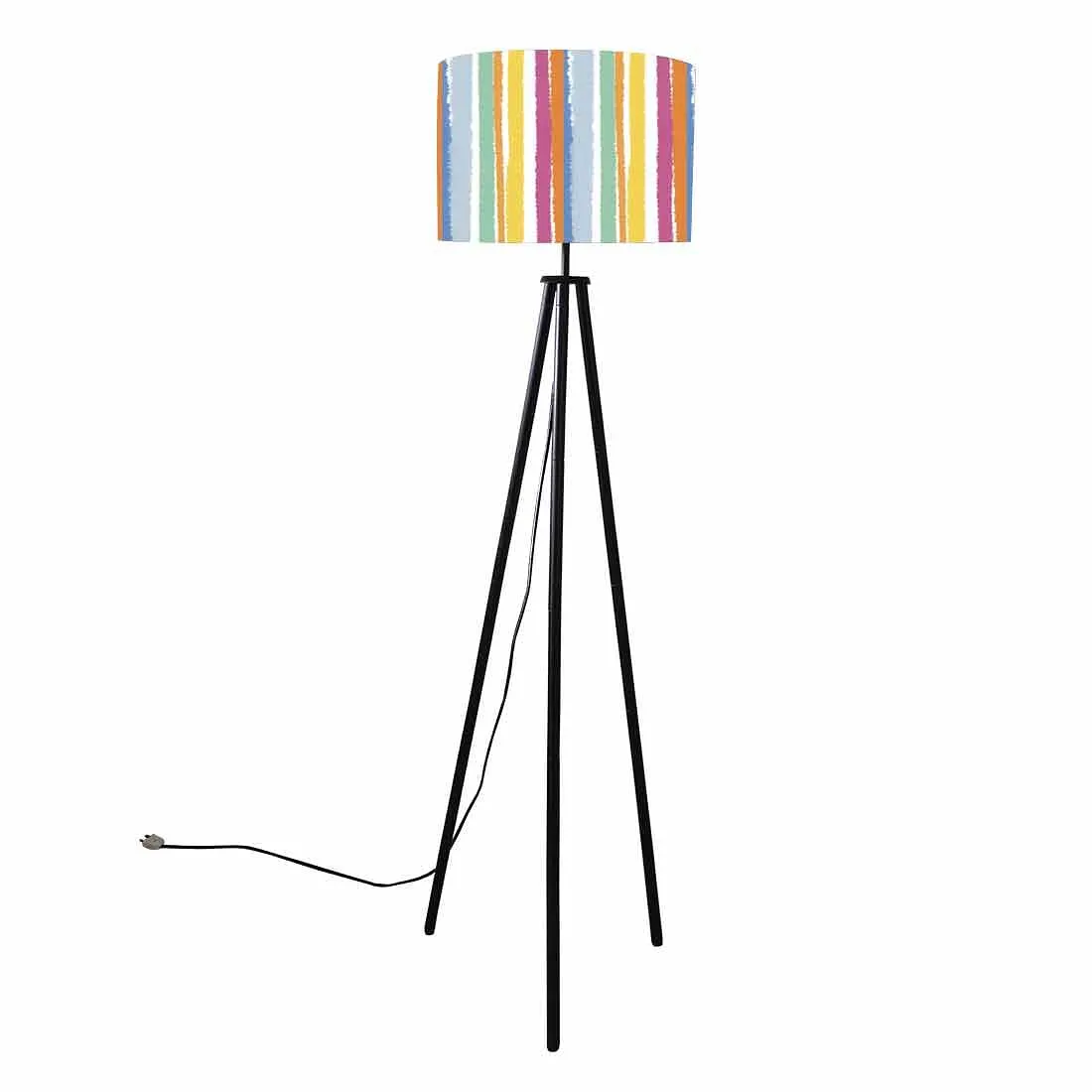 Tripod Floor Lamp Standing Light for Living Rooms - Stripes Color