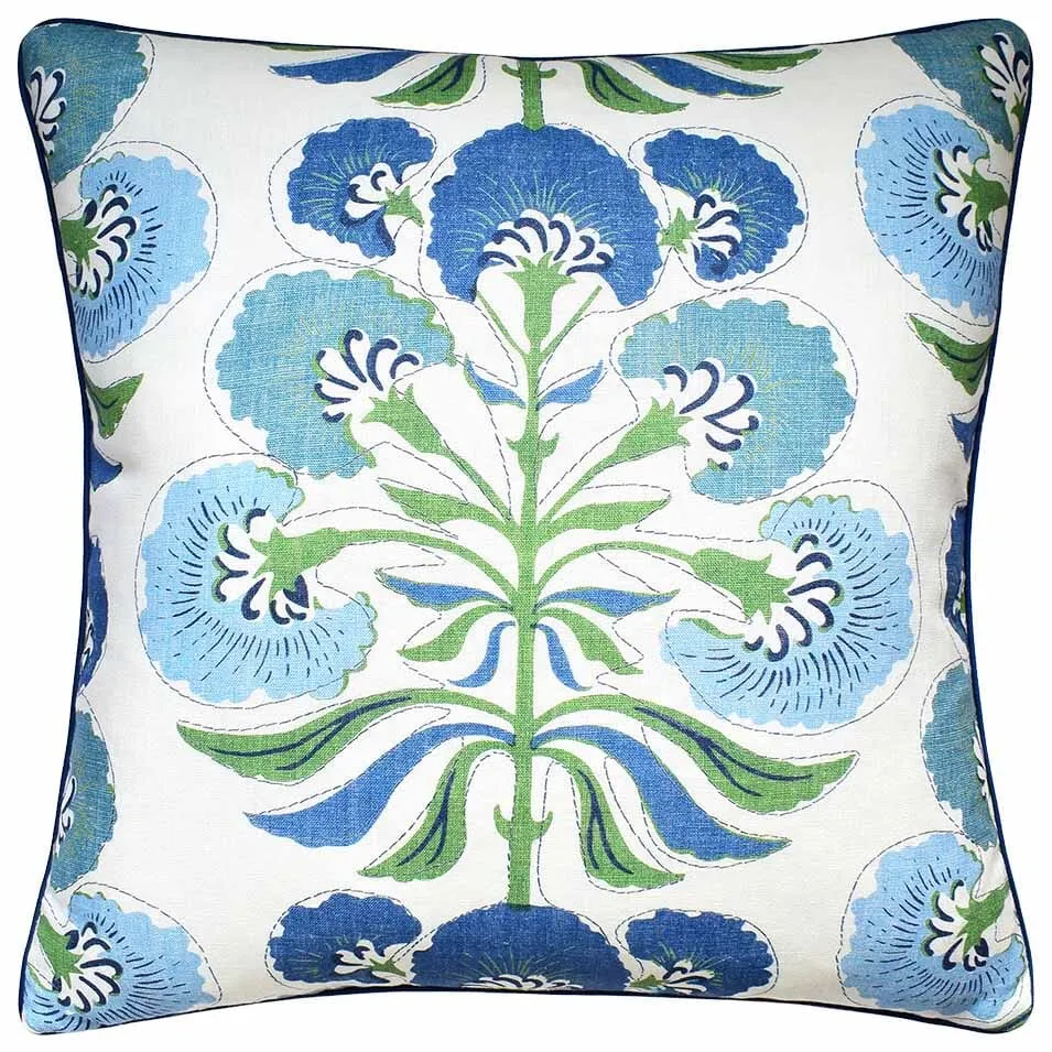 Tybee Tree Green and Blue Decorative Pillow Ryan Studio