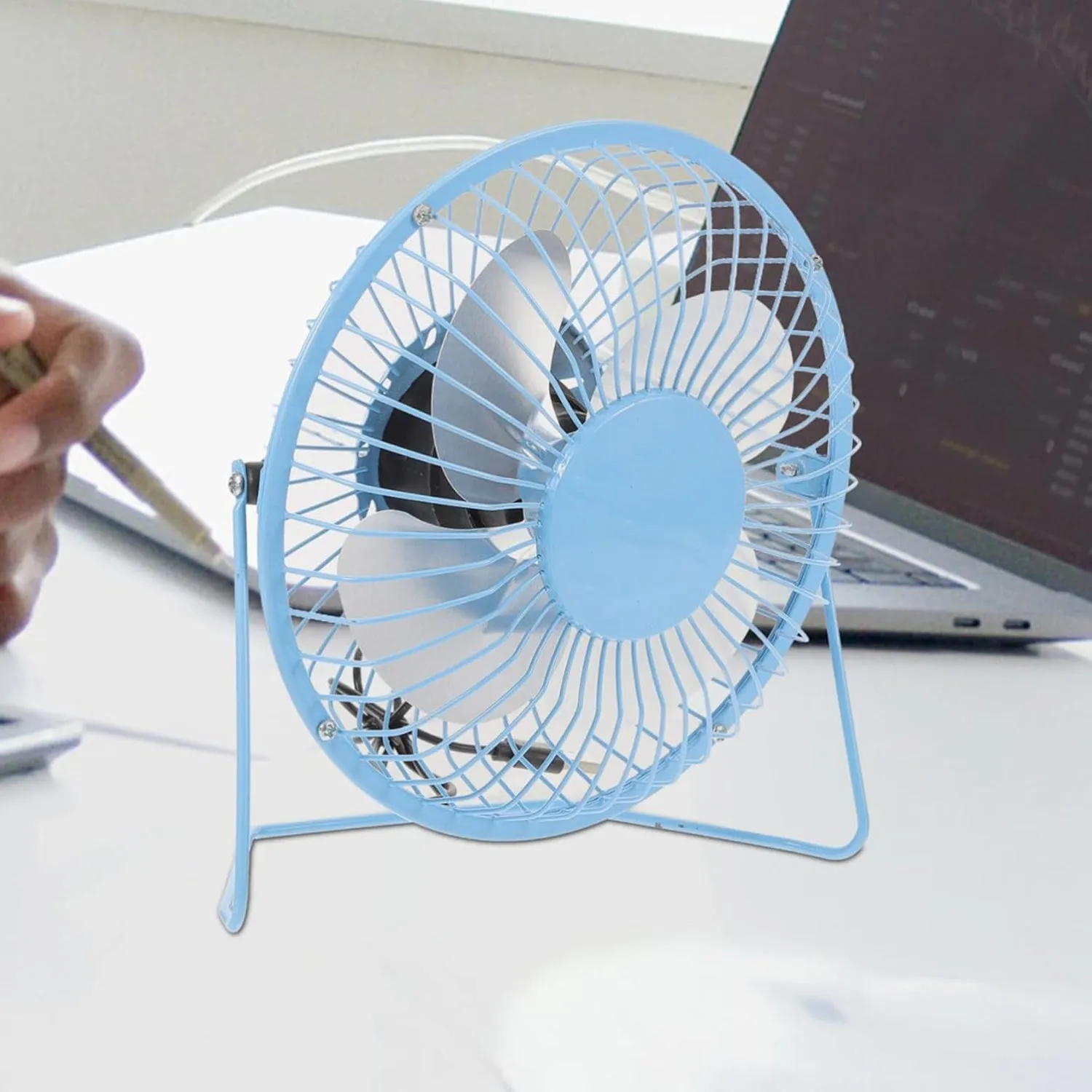 USB Table Desk Personal Metal Electronic Fan, Compatible with Computers, Laptops, Student Dormitory, Suitable For Office, School Use (1 Pc)