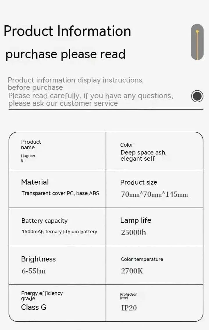 USB Type-C Rechargeable Portable LED Light With High Transparency