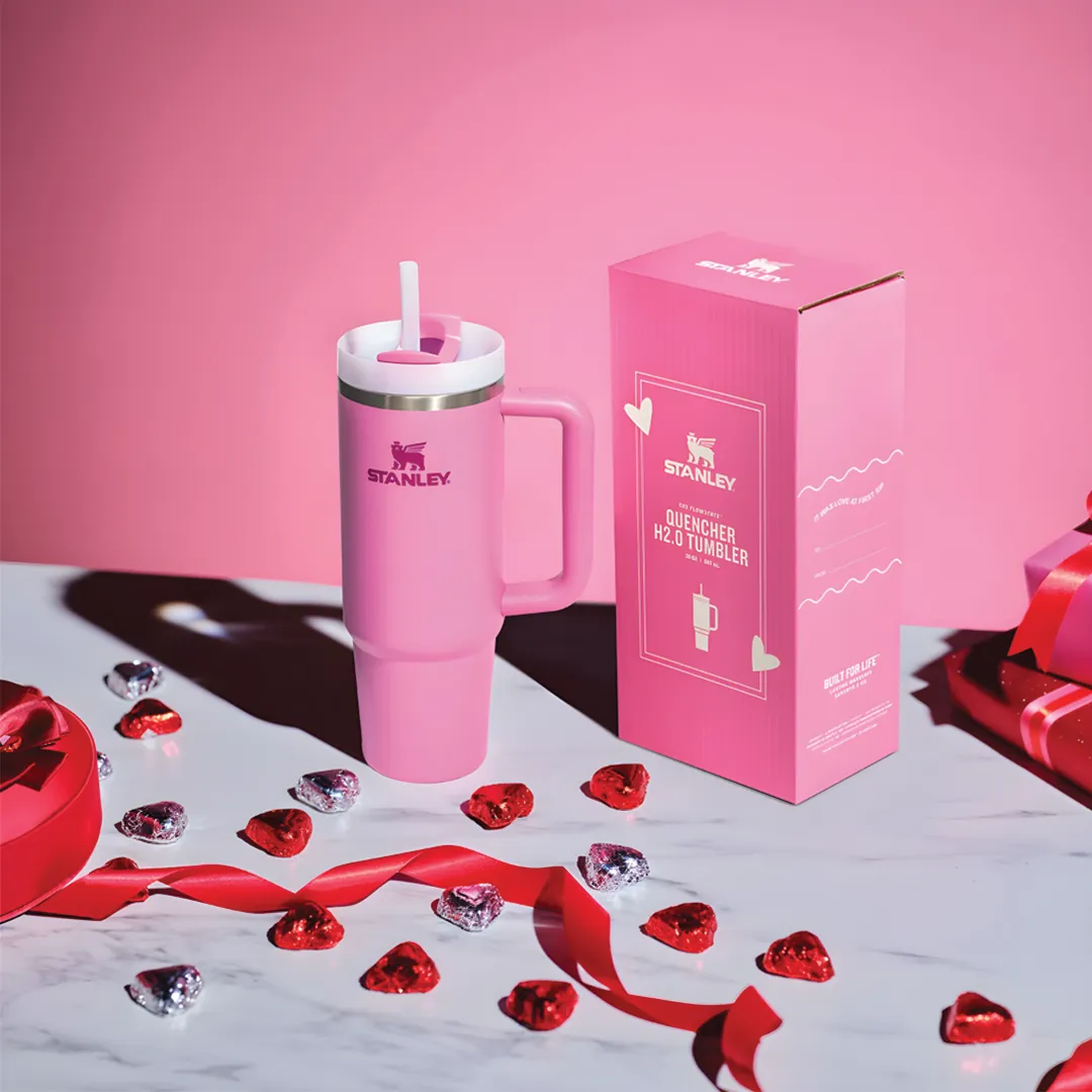 [Valentine's Day] Stanley Quencher H2.0 FlowState Vacuum Insulated Tumbler with Lid - 30oz Peony