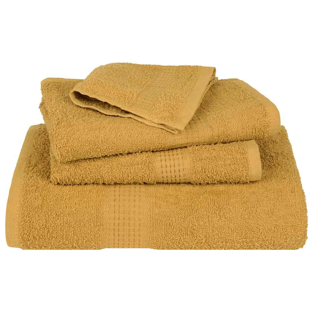 vidaXL 6 Piece Towel Set Gold 360 gsm 100% Cotton