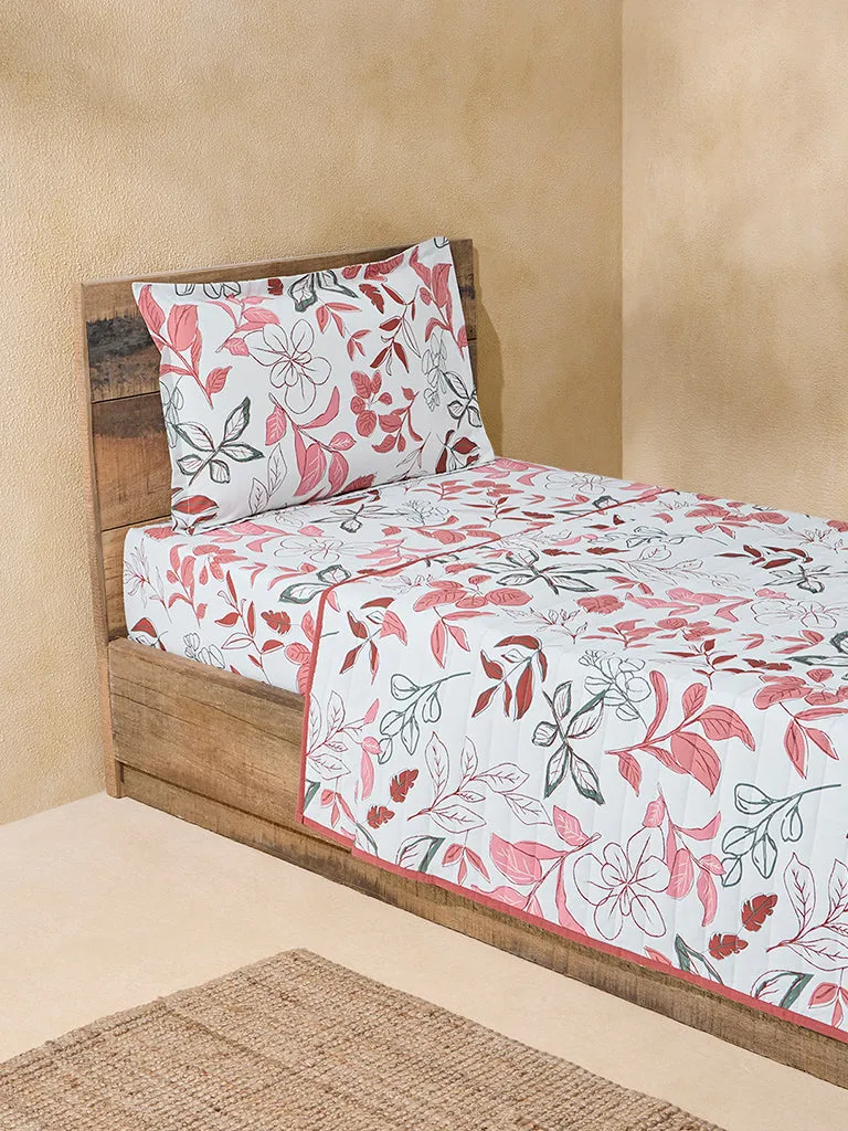 Westside Home Rust Toile Printed Double Bed Quilted Comforter