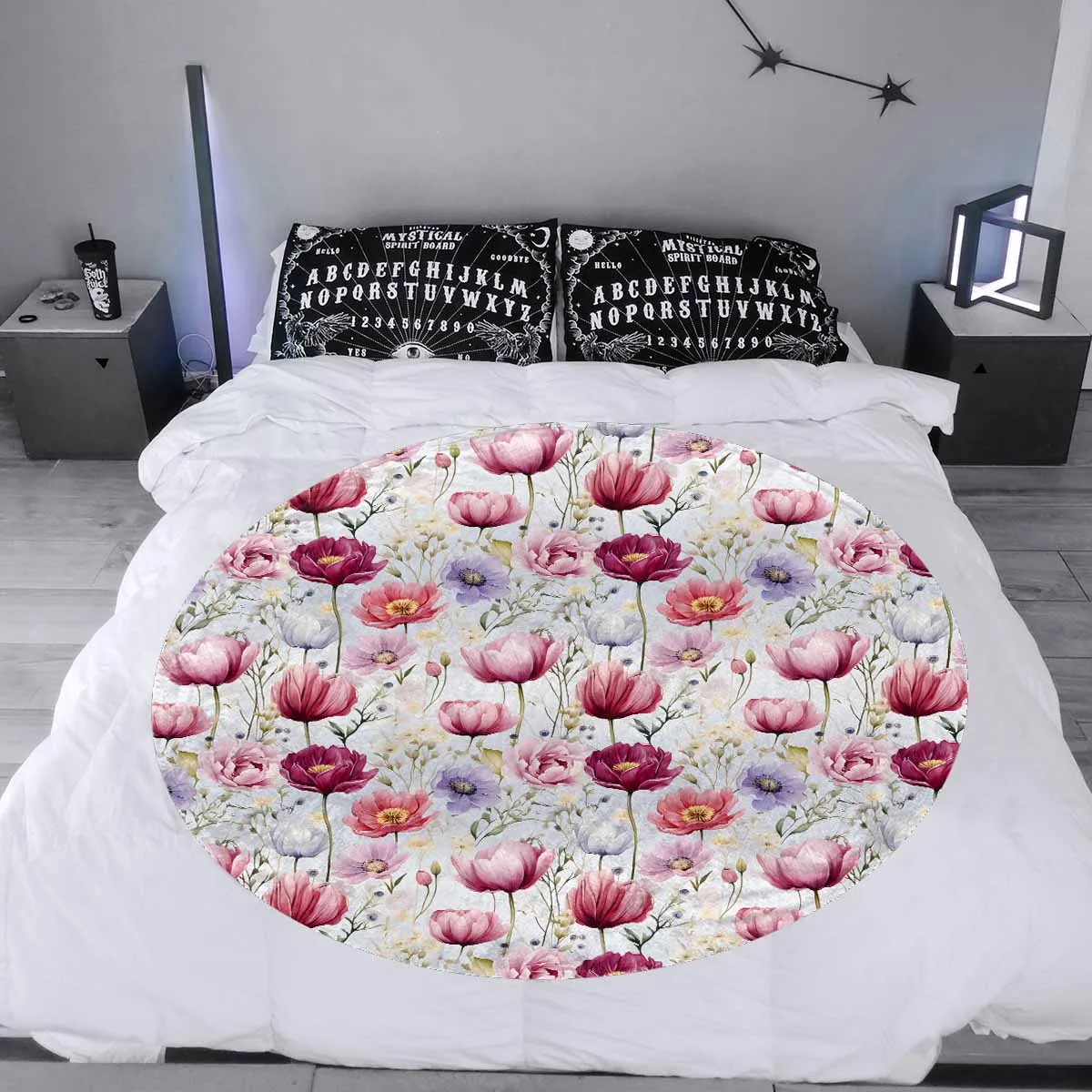 Wildflowers  Circular Micro Fleece Blanket 47"