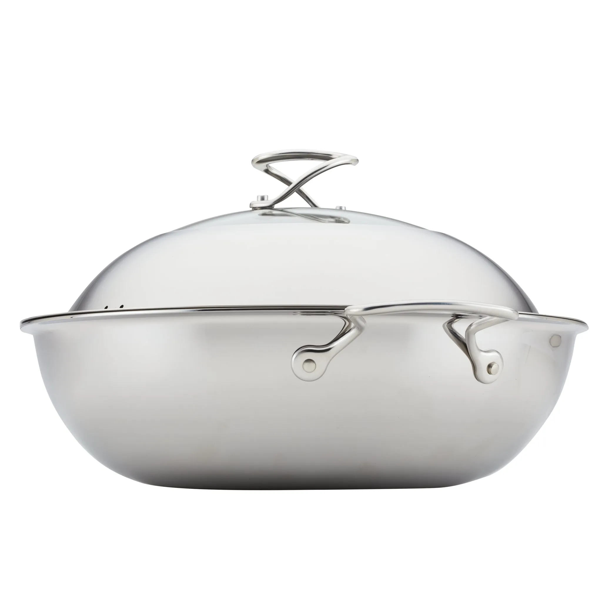 Wok with Glass Lid and Hybrid SteelShield Technology